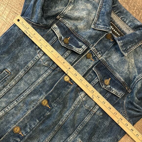 REASON Hot Hat Brand Men's Denim Jacket Medium Wash Size S - Picture 4 of 8